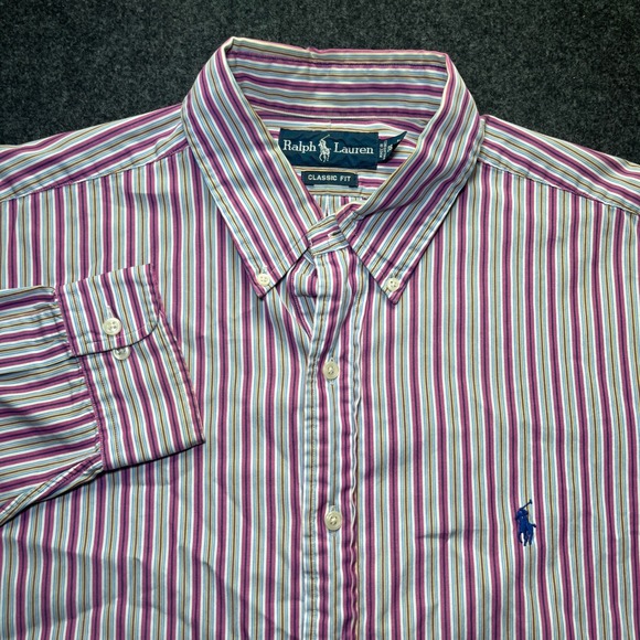 Polo Ralph Lauren Other - Ralph‎ Lauren Button Down Shirt Mens 16.5 L Multi Stripe Classic Fit